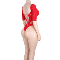 Vêtements de danse exotiques tenues de club brillantes G-Thong Costumes de performance en gros Body sexy Robe de scène en strass Justaucorps