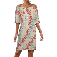 Dropshiping Vêtements Robes pour femmes Robe Shaw à épaules décolletées Design imprimé hawaïen Robes décontractées élégantes pour femmes