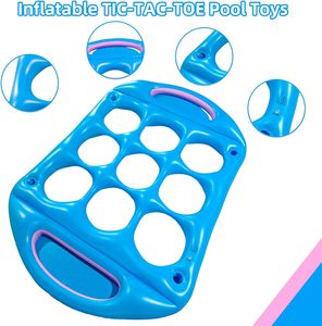 Juego de Piscina Inflable Tic Tac Toe de 9 Hoyos con Enfriador de Bebidas Integrado y Pelotas Rojas/Azules - Product Image 6