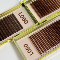 Extensions de cils marron chocolat, cils en cachemire légers et volumineux, fournitures professionnelles