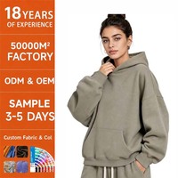 Sweat-shirt surdimensionné avec logo personnalisé |   Sweat-shirt uni à col rond |   Haut décontracté unisexe à manches longues pour hommes et femmes, style streetwear