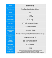 Pinzas de Precisión SUNSHINE S1 para Soldadura C210 - Aptas para Reparación de Teléfonos Móviles / Con Función de Calibración Automática