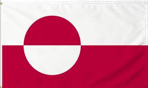 <span class=keywords><strong>Bandera</strong></span> de Poliéster de <span class=keywords><strong>Groenlandia</strong></span> de 2x3 pies, Banderas Nacionales Groenlandesas, <span class=keywords><strong>Bandera</strong></span> de <span class=keywords><strong>Groenlandia</strong></span> Resistente a los Rayos UV, Doble Costura, Ojales de Latón Resistentes - Product Image 2