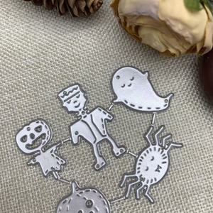 Stampo per taglio fai-da-te in acciaio al carbonio a tema Halloween, con design intagliato a fantasma e mostro, per lavori artigianali - Product Image 3
