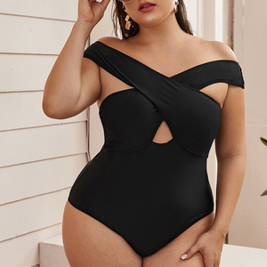 2023 New Custom ized Large Size One Piece von den Schultern <span class=keywords><strong>Fat</strong></span> Woman <span class=keywords><strong>Bikini</strong></span> Badeanzug Großhandel - Product Image 3