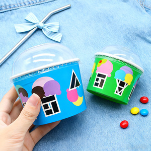 Vasos de Papel para Helado Biodegradables de 4oz, 6oz y 16oz, Diseño Personalizado, Únicos para Llevar, con Tapas de Domo y Cucharas - Product Image 3