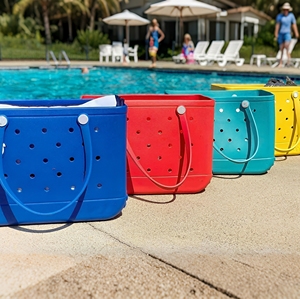 Custom Print Girls Cosmetic Women's Messenger Handbags Women's Designing Waterproof Rubber Tote EVA Silicone Beach Bogg Bag - Product Image 2