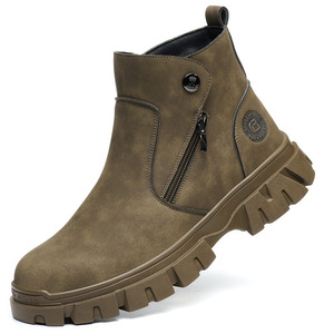Chaussures <span class=keywords><strong>de</strong></span> sécurité pour soudeurs HS906-1, prix d'usine, antidérapantes, résistantes à l'usure, en cuir microfibre, avec fermeture éclair latérale - Product Image 3
