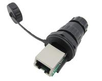 Connecteur RJ45 en nylon 180 degrés femelle monté sur panneau câble Ethernet 24AWG 6 chats 8P8C connecteur de Transmission de Signal prise IP68