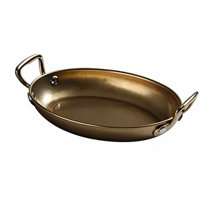 Sartén Ovalada de Cobre Premium de 1-2L para Hotel y Restaurante, Compatible con Gas e Inducción, Diseño Minimalista Portátil, Sin Tapa - Product Image 1