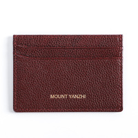 Dompet Kartu Tipis Anti-RFID Kulit Premium Logo Kustom Mewah, Tempat Kartu Bisnis, Tempat Kartu Hadiah