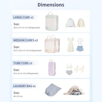 Sacs de voyage compressibles en maille personnalisés, légers et portables, cubes de rangement pour bagages, ensemble de 5 pièces avec sac à chaussures