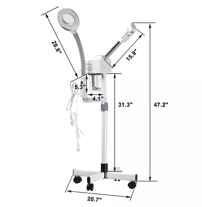 ORANGLES BOWKET 2-in-1 Hot Sale Facial Steamer | Ionic Skin Moisture Vaporizer with LED Magnifying Lamp | Deep Face Cleaning – orangles Qatar - elegant presentation - exhibiting components - Image 6 of 6 | ideal for home | Discount on BOWKET 2-in-1 Hot Sale Facial Steamer | Ionic Skin Moisture Vaporizer with LED Magnifying Lamp | Deep Face Cleaning – orangles Qatar Virginia | Free Shipping ORANGLES