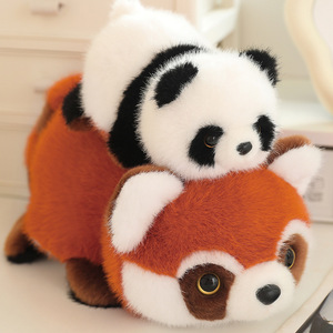 Gran oferta, juguete de peluche Reversible Kawaii personalizado, almohada de animales de peluche con tapa, <span class=keywords><strong>mapache</strong></span> <span class=keywords><strong>a</strong></span> Panda, MOQ bajo, regalo perfecto, relleno de algodón PP - Product Image 6