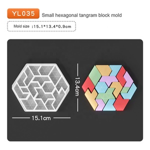 DIY Tangram Jigsaw Puzzle Epoxy Silicone Moule Résine Fabrication pour Jeux de Divertissement pour Enfants - Product Image 3
