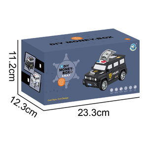 Tirelire en forme de voiture de police avec capteur d'empreintes digitales et mécanisme à remontage automatique, cadeau pour enfants et adultes - Product Image 2