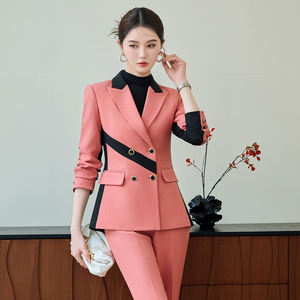 Bộ đồ hai mảnh cao cấp của phụ nữ mùa thu mùa đông thời trang với chủ nhà khí chất rắn hàng đầu và màu tương phản xã hội 2604 - Product Image 5