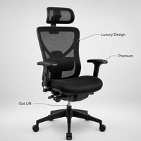 Chaise de bureau ergonomique de luxe haut de gamme en gros, design moderne avec réglage en hauteur, chaise pivotante en maille pour mobilier commercial
