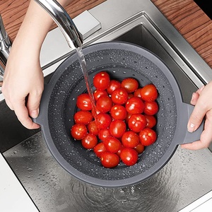 Passoire pliable en silicone de qualité alimentaire pour cuisine avec poignées, panier filtrant - Product Image 3