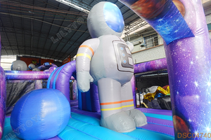 Casa de rebote inflable con tema espacial con tobogán | Parque infantil hinchable comercial para niños para alquiler de parque interior al aire libre - Product Image 5