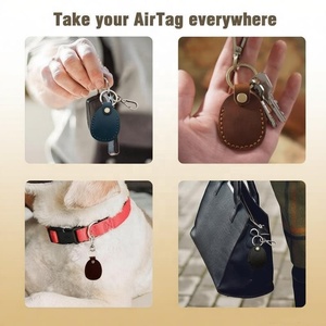 Étui porte-clés anti-chute en <span class=keywords><strong>cuir</strong></span> pleine fleur véritable avec logo personnalisé, résistant aux rayures, pour traceur GPS et localisateur de clés - Product Image 6