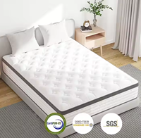Matelas Hybride à Ressorts Ensachés Design Moderne Grande Taille (5*6 PI) avec Mousse Acoustique à Mémoire et Latex Naturel pour Hôtel, Emballé en Boîte