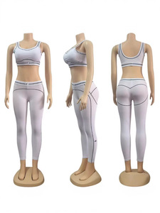 Set Sportivo da Donna per Yoga, Reggiseno Sportivo e Leggings, 2 Pezzi, Comodo, Elastico, Traspirante, in Tessuto Spandex/Poliestere, Abbigliamento per Yoga - Product Image 2