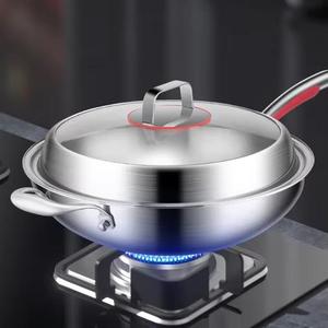 <span class=keywords><strong>Wok</strong></span> antiadhésif en acier inoxydable de haute qualité pour la cuisson au gaz et à <span class=keywords><strong>induction</strong></span> <span class=keywords><strong>Cuisine</strong></span> de restaurant chinois compatible avec couvercle <span class=keywords><strong>Wok</strong></span> - Product Image 1