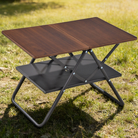 Table pliante HISPEED, table en bois portable, table pliante de camping pour l'extérieur