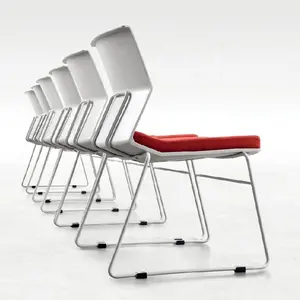 Cadeira de conferência para visitantes empilhável GS-1763 mesa e cadeiras para sala de jantar moderna com encosto de plástico ergonômico em tecido