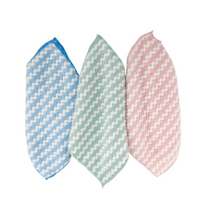 Paño de Cocina de Felpa Coral Rectangular, Rosa, Verde, Azul, con Rayas, Absorbente, Sin Pelusas, Toalla de Limpieza para Cocina - Product Image 4