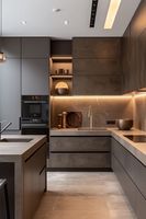 Meubles de cuisine sur mesure de luxe, armoires de cuisine modernes, armoires de cuisine en bois massif laqué noir avec comptoirs