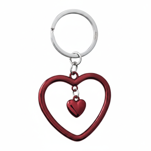 Porte-clés en forme de cœur rouge sans boîte - Product Image 2