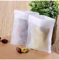 Tissus non tissés jetables écologiques Sacs à base de plantes vides pour le thé et le café avec cordon de serrage en coton