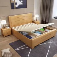 Meubles de chambre à coucher de style moderne nordique Offre Spéciale Lit en bois King Size pour couples JY-B155