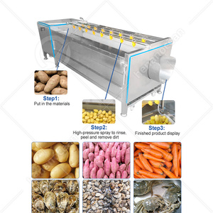 OCEAN Éplucheur à tambour rotatif de figue de barbarie à la noix de coco Laveuse de carottes au gingembre et polisseuse pour pommes de terre propres - Product Image 3