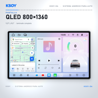 Autoradio avec écran multimédia 9 pouces pour voiture avec connexion 4G LTE, Bluetooth 5.4, lecteur DVD universel pour voiture