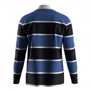 Camisa de Rugby a Rayas de Manga Larga con Cuello Polo para Hombre, Corte Clásico, para Uso Diario y Entrenamiento - Product Image 2