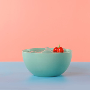 Fontaine à eau pour animaux de compagnie en céramique avec design cerise, distributeur automatique de nourriture pour chat, utilisation en extérieur, détachable, alimenté électriquement - Product Image 2