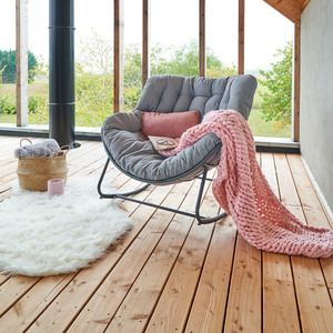 Silla mecedora PAOPAO en metal antracita - Product Image 1