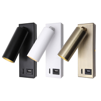 Applique murale LED moderne 3W pour la maison Lampe de chevet réglable par USB Corps multifonctionnel en aluminium pour une utilisation en intérieur pour les hôtels