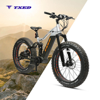 Vélo de montagne électrique à suspension intégrale de 26 pouces, moteur arrière 48V 500W, 10 vitesses, pneus larges de 4,5 pouces, frein à disque hydraulique, E-MTB