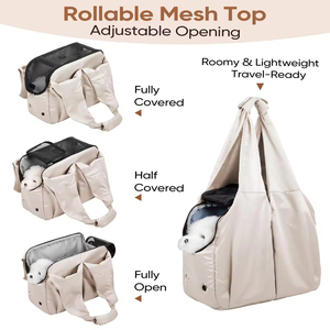 Tas Jinjing Hewan Peliharaan Model Baru untuk Luar Ruangan, Tas Selempang Anjing untuk Anjing Kecil, Kucing, dan Anak Anjing, Warna Beige, Tas Jinjing Hewan Peliharaan untuk Perjalanan dengan Sisi Lembut - Product Image 2