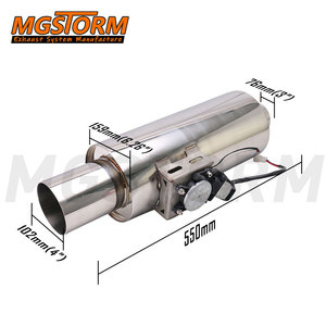 Silenciador de Escape para Automóvil con Válvula, Diámetro 6.26'', Cuerpo 21.65'', Longitud Total, Escape Valvetronic, Silenciador de Válvula de Acero Inoxidable - Product Image 3
