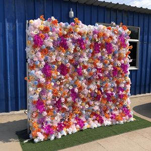 Mur de <span class=keywords><strong>fleurs</strong></span> artificielles en soie fabriqué en usine, toile de fond personnalisable, décoration carrée pour mariage et centre commercial, idéal pour les <span class=keywords><strong>photos</strong></span> - Product Image 4