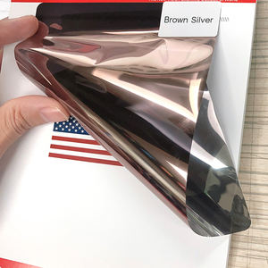 طبقة معدنية عاكسة ذات هيكل معماري لنوافذ المباني مقاومة للحرارة ذاتية اللصق أسود ذهبي أحمر أزرق أخضر بني رمادي وسيفر - Product Image 3