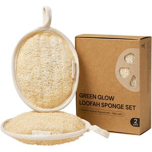 Confezione biodegradabile 100% Set spugna da bagno luffa a bagliore <span class=keywords><strong>verde</strong></span> a base vegetale per lavorazione artigianale - Product Image 1