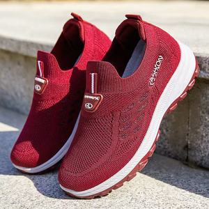 Chaussures de sport pour femmes, en maille, à lacets, plates, pour la course à pied en plein air, chaussures de marche confortables et respirantes, chaussures féminines - Product Image 2