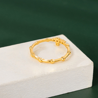 Bague pour femme simple et tendance avec pierre croisée, bijoux en or 18 carats, bijoux de mode mondiale, bague en bambou de style chinois