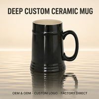 Mug en grès personnalisé OEM, porcelaine fine avec estampage à chaud pour campagne marketing de marque de café spécialisé